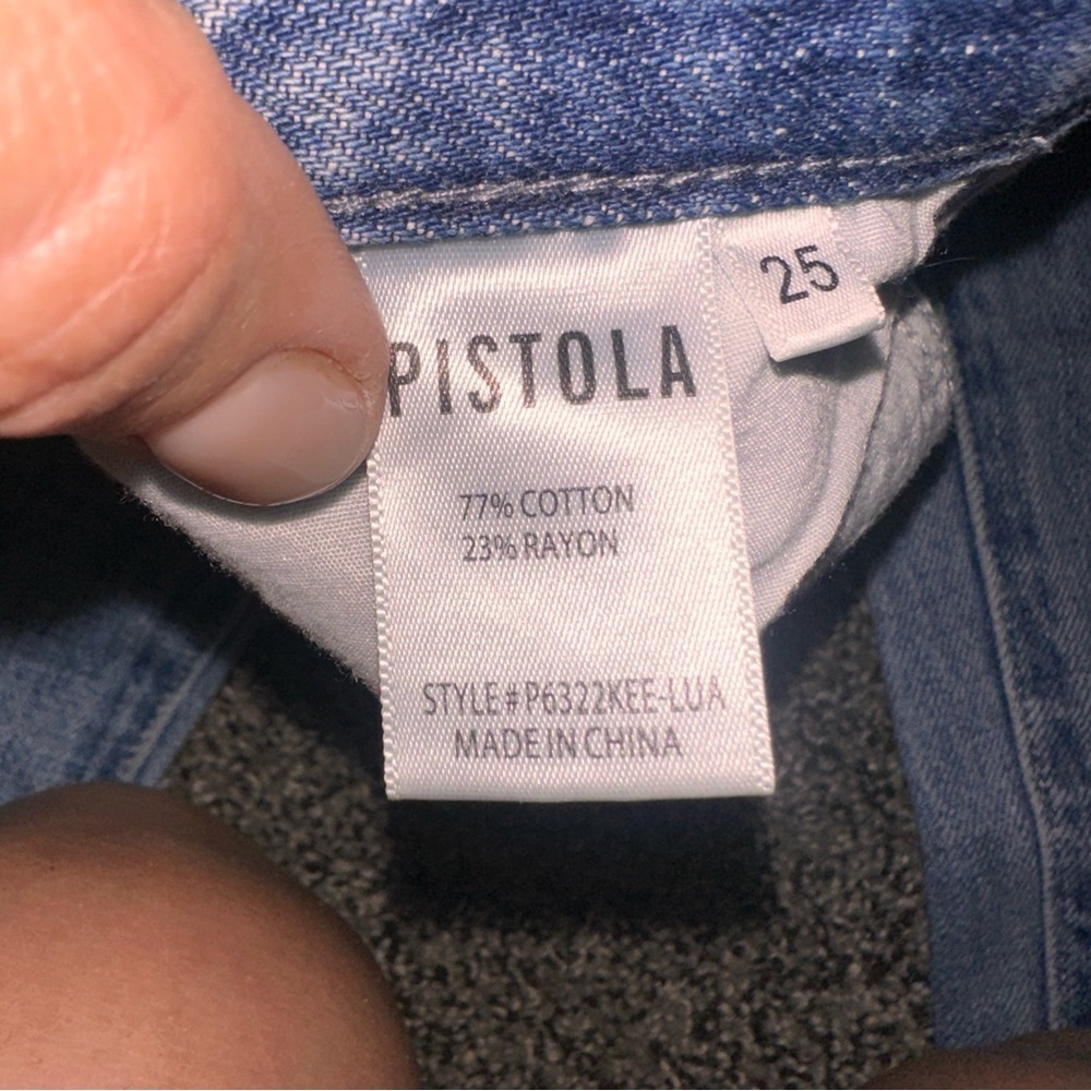 Pistola Light Blue Distressed Woman’s Boyfriend Jeans Size 25 Preppy Picnic Mood - Picture 8 of 14